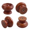 12Pcs 1.5" Round Wooden Drawer Knobs, Finished Mushroom Shape Cabinet Pulls Handles, Natural Wood Dresser Knobs for Kitchen