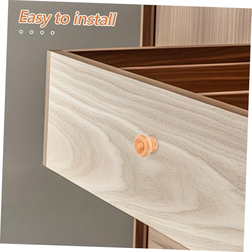 12Sets Wooden Drawer Knobs Single Hole Mushroom Cabinet Pulls for Kitchen and Wardrobe Furniture Ergonomic Design for Easy DIY