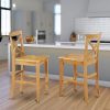 PBS-OAK-W Pub Counter-Height Bar Stool - Pub Height Kitchen Chairs, Set of 2, Oak