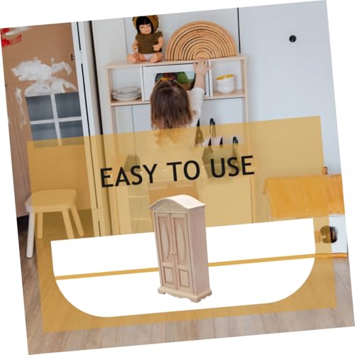 Dollhouse Miniatures Wooden Miniature Wardrobe Carving Boys and Girls Room Decor