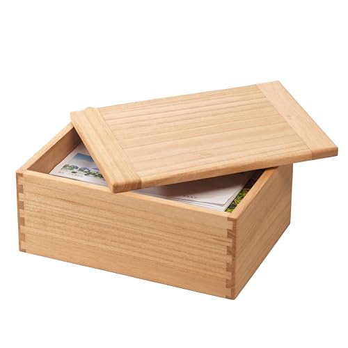 Wood Storage Box Organizer with Lid - Decorative Boxes for Crafts, Sewing, Keepsake, Memory - Wooden DIY Storage Box Stash
