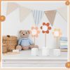 3 Pcs Daisy Nursery Shelf Decor Boho Daisy Table Centerpieces Wooden Flower Nursery Decor Bohemian Style Standing Tabletop