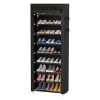 9 Tier Shoe Rack Organizer,Portable Shoe Shelf with Nonwoven Fabric Cover for Closet Hallway,Bedroom,Entryway,Black