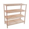 Shoe Storage Rack - 4-Tier Wood Shoe Organizer for Closet, Bathroom, Entryway - Footwear Shelf Holds 12 Pairs Sneakers or Boots
