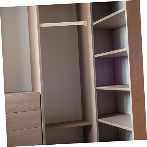 1Set Wooden Wardrobe Rod Hanging Bar for Bedroom Closet Beech Clothes Hanger with Flange Strong Load Capacity for Long Winter