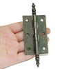4 PCS Folding Butt Hinges Antique Bronze Hinge Vintage Hardware with Screws for Doors Windows Cabinet Cupboard Wardrobe Wooden