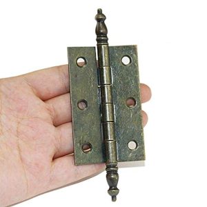 4 PCS Folding Butt Hinges Antique Bronze Hinge Vintage Hardware with Screws for Doors Windows Cabinet Cupboard Wardrobe Wooden