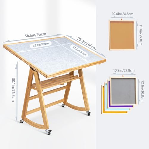 1500 Piece Tilting Puzzle Table with 5 Colored Drawers & Cover, Adjustable Jigsaw Puzzle Board with Storage, Portable Wooden