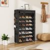 Shoe Rack with Cover, 8 Tier Tall Shoe Organizer Storage for 36-45 Pair Shoes and Boots Large Shoe Storage Shelf Free Standing