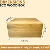 Wooden Eco Box with Hinged Lid - Solid Oak Wood Storage Box with Lid - Wooden Keepsake Box - Decorative wooden boxes with lids