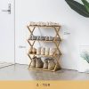 4 Tier Bamboo Shoe Rack,Portable Folding Shoe Storage Rack,Without Installation Small Shoe Rack Perfect for Corridors, Bedrooms