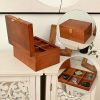 Wooden Decorative Keepsakes Storage Box with Hinged Lid, Adjustable Tray and Divider
