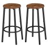 Bar Stools, Set of 2 Bar Chairs, Kitchen Round Height Stools with Footrest, Breakfast Bar Stools, Sturdy Steel Frame, for Dining