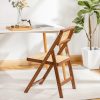 Rattan Folding Chair, Modern Mid Century Dining Chairs Set of 1, Comfy Outdoor Bamboo Chairs for Bedroom Living Room Reading
