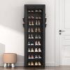 Shoe Rack with Cover Narrow Shoe Organizer with 4 Side Pockets 10 Tier Tall Shoe Storage Holds 18-22 Pairs Shoes and Boots Shoe