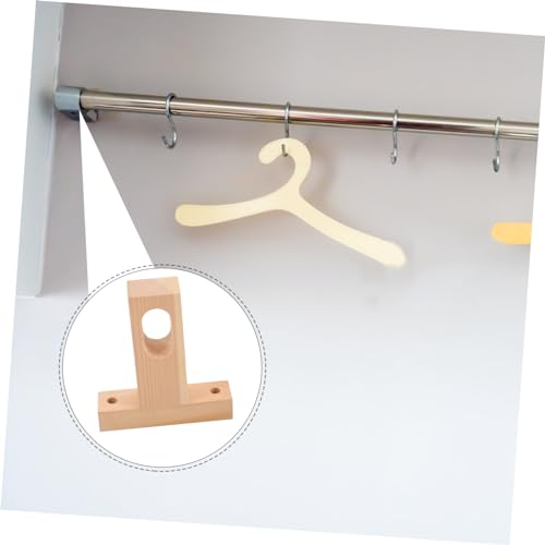 Wooden Closet Rod Holder Ceiling Mount Bracket Sturdy Wood Closet Pole Holder for Wardrobe with Smooth Surface and Compact