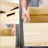 Wooden Storage Box 15 x 12 x 7 Inches Pine Wood Decorative Crate Box with Hand Holes and Lid Plain Unpainted Wooden Storage Bins