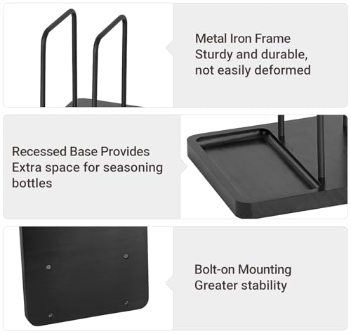 Napkin Holder for Table Farmhouse Wooden Napkin Dispenser Rustic Paper Napkin Storage for Kitchen Dining Room Coffee Bar, Black