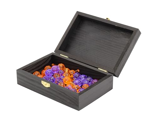 Black Wooden Keepsake Box with Gold Clasp - 6″ × 4″ × 2″ Painted Storage Case for Jewelry, Photos, Crafts & Gifts