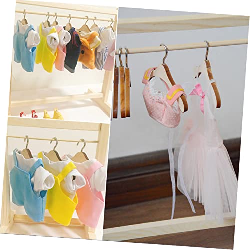 12pcs Wooden Mini Doll Clothes Hangers Doll Clothing Rack for Room Organization Natural for Daily Use and Replacement