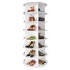 7 Tier Rotating Shoe Rack Tower, Spinning Shoe Display Lazy Susan, Revolving 360 Shoe Rack Storage Round Carousel, Vertical