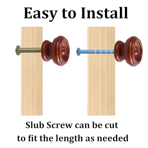 12Pcs 1.5" Round Wooden Drawer Knobs, Finished Mushroom Shape Cabinet Pulls Handles, Natural Wood Dresser Knobs for Kitchen