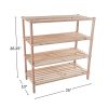 Shoe Storage Rack - 4-Tier Wood Shoe Organizer for Closet, Bathroom, Entryway - Footwear Shelf Holds 12 Pairs Sneakers or Boots