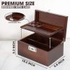 Large Kit - Wooden Storage Box with Decorative Tray & Lock, 2 Jars. Decorative Box for Home Gifts Locking Storage - Unique Gift