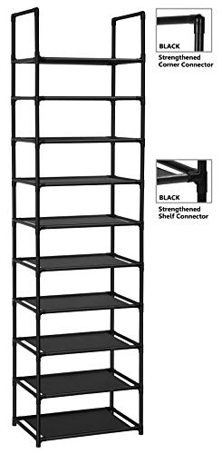 10 Tiers Shoe Rack 20-25 Pairs Sturdy Shoe Shelf