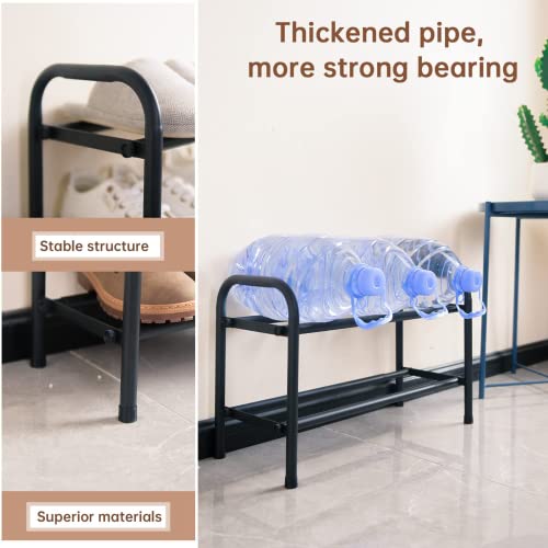 2-Tier Expandable Shoe Rack,Adjustable Shoe Shelf Storage Organizer Heavy Duty Metal Free Standing Shoe Rack for Entryway Closet
