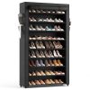Shoe Rack with Covers - 10 Tiers Tall Shoe Rack Organizer Large Capacity Shoe Shelf Storage 40 Pairs Space Saving Vertical Shoe