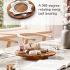 13" Acacia Lazy Susan Organizer for Table - Wooden Lazy Susan Turntable - Wood Kitchen Turntable Storage Food for Cheese Boards,