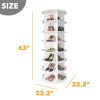 7 Tier Rotating Shoe Rack Tower, Spinning Shoe Display Lazy Susan, Revolving 360 Shoe Rack Storage Round Carousel, Vertical