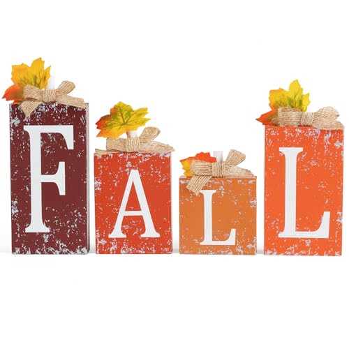 Fall Sign Wooden Decor Rustic Wooden Sign for Mantel, Table, Tiered Tray Fall Decorations for Home, Farmhouse, Porch, Kitchen.