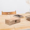 Wood Storage Box with Lid Rustic Solid Wood Container Box Decorative Table Large Rectangular Smooth Store Space to Organize