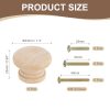 5Pcs Round Wood Drawer Knob, 1.3" x 0.98" Round Cabinet Knobs Mushroom Shape Wooden Knobs with Screws for Furniture Drawer