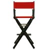 30" Director's Chair Black Frame-with Red Canvas, Bar Height