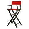 30" Director's Chair Black Frame-with Red Canvas, Bar Height