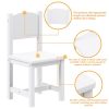 Toddler Wooden Chair Pair, Kids Furniture for Eating, Reading, Playing 2 Pack (White)