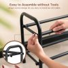 2-Tier Expandable Shoe Rack,Adjustable Shoe Shelf Storage Organizer Heavy Duty Metal Free Standing Shoe Rack for Entryway Closet