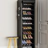 Vertical Narrow Shoe Rack Organizer Tall Shoe Rack for Closet Entryway 10 Tier Non-Woven Cover Shoe Shelf Holds 20-22 Pairs Free