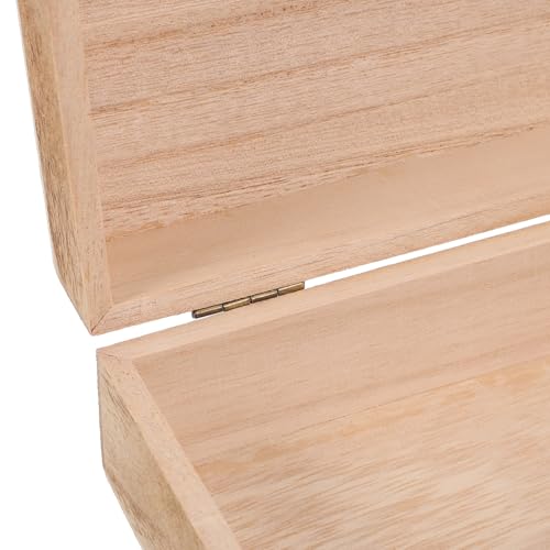 Wood Storage Box with Lid Rustic Solid Wood Container Box Decorative Table Large Rectangular Smooth Store Space to Organize