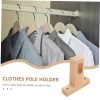 Wooden Closet Rod Bracket Ceiling Mount Pole Holder Sturdy Wood Closet Pole Support for Clothes Storage Smooth Surface Easy