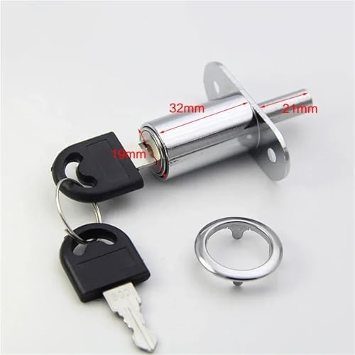 Useful Cam Cylinder Locks 22mm Tongue Door Bolt Latch Wooden Cabinet Wardrobe with Key 1Pcs