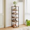 Vertical Shoe Rack, 6-Tier Narrow Shoe Shelf, Shoe Storage Organizer for Small Space, 11" L x 11" W x 39.5" H, Closet, Entryway,