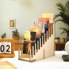 2 Pcs Greeting Card Display Stand 10 Slot Wooden Sticker Display Stand Tabletop Postcard Greeting Card Holder Postcard Rack for