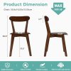 Solid Wood Dining Chairs Set of 2, Mid Century Modern Dining Room Chairs with Curved Backrest, Wooden Armless Kitchen Chairs for