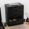 Wooden Storage Box with 5 Drawers Apothecary Drawers Vintage Wooden Drawers Wood Desktop Organizer with Drawers Countertop
