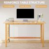 47 Inch Computer Desk, Bamboo Writing Desk, Modern Simple Work Desk for Home Office, Gaming Desk Study Table