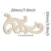 2Pcs Unpainted Wood Carved Onlay Appliques, 7.9"x3.9" Wooden Decor Funiture Decal Corner Sticker for Furniture Door Cabinet